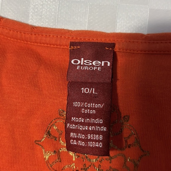 3/$20 olsen 10/L orange shirt - Picture 2 of 3